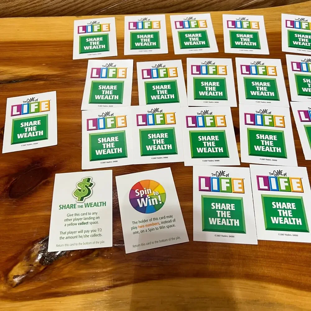 Vintage Lot Life Game Pieces‎ Money Share The Wealth Hasbro 2007 NO BOARD